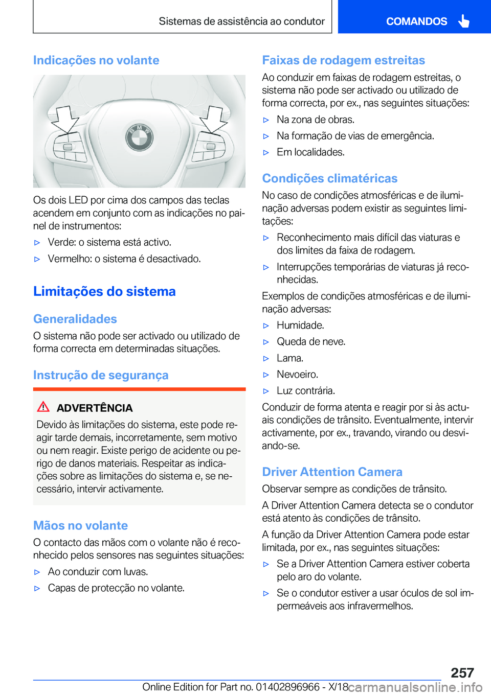 BMW 3 SERIES 2019  Manual do condutor (in Portuguese) �I�n�d�i�c�a�
