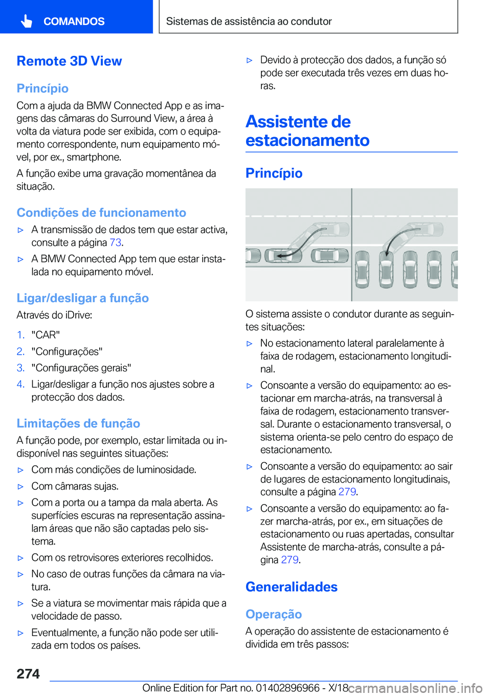 BMW 3 SERIES 2019  Manual do condutor (in Portuguese) �R�e�m�o�t�e��3�D��V�i�e�w
�P�r�i�n�c�