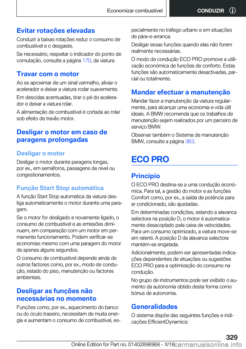 BMW 3 SERIES 2019  Manual do condutor (in Portuguese) �E�v�i�t�a�r��r�o�t�a�