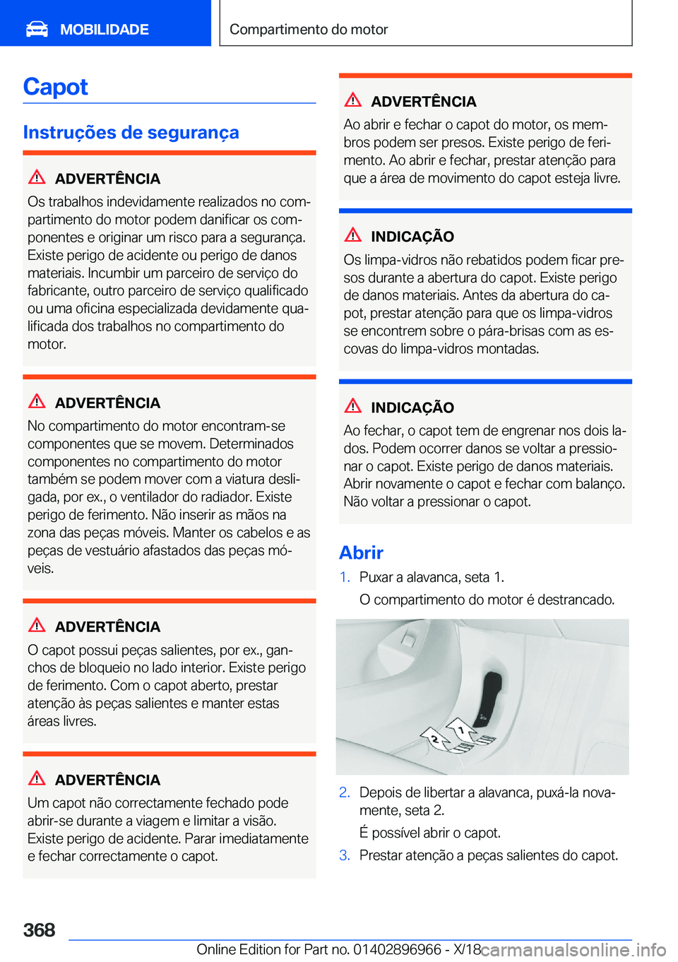 BMW 3 SERIES 2019  Manual do condutor (in Portuguese) �C�a�p�o�t
�I�n�s�t�r�u�