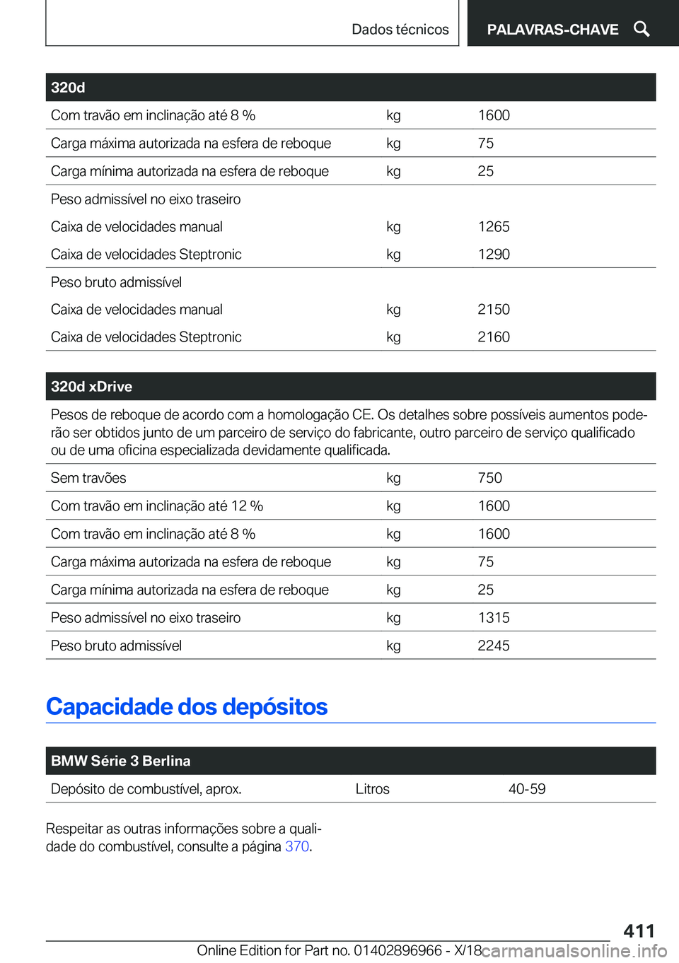 BMW 3 SERIES 2019  Manual do condutor (in Portuguese) �3�2�0�d�C�o�m��t�r�a�v�ã�o��e�m��i�n�c�l�i�n�a�