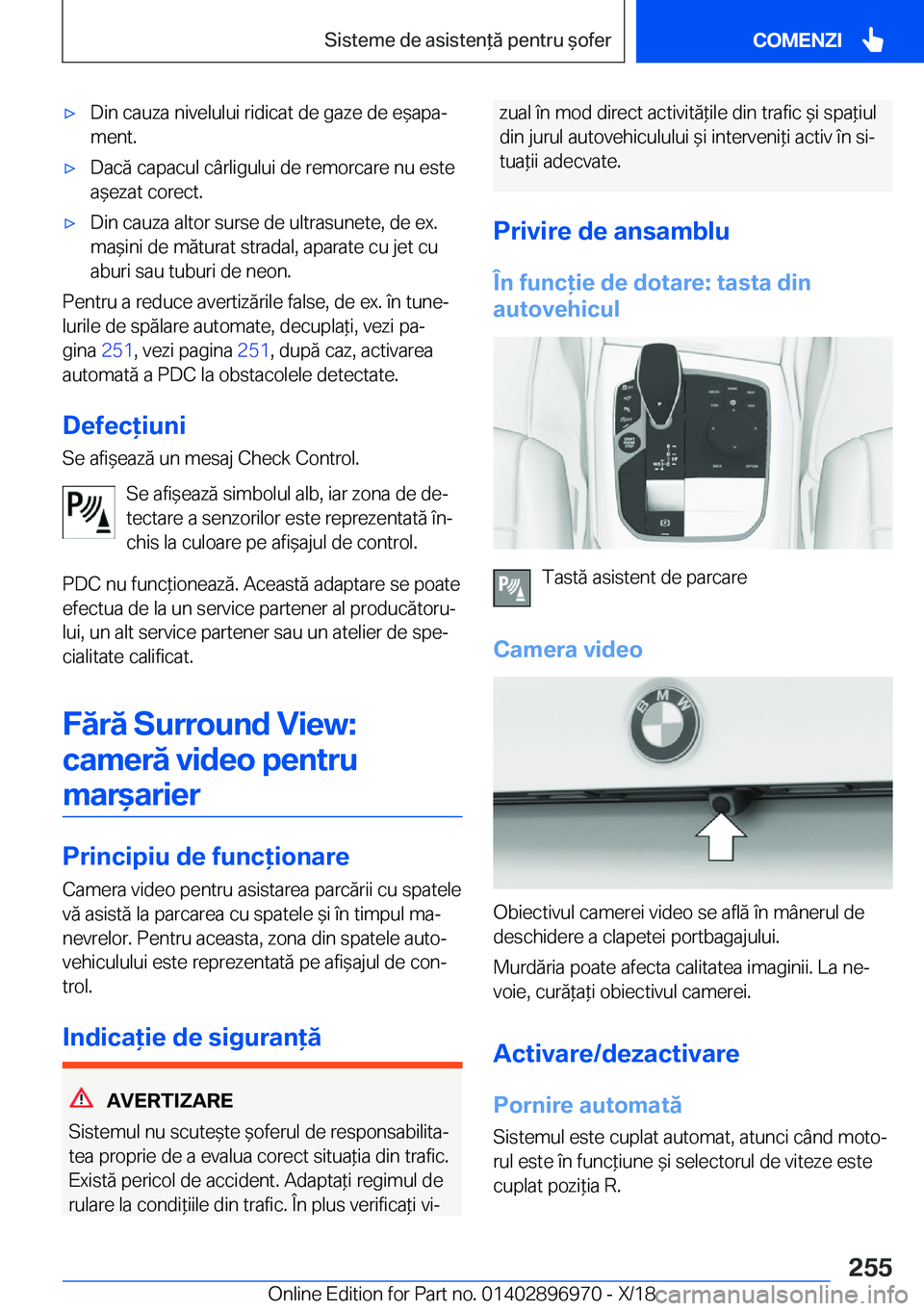 BMW 3 SERIES 2019  Ghiduri De Utilizare (in Romanian) 'x�D�i�n��c�a�u�z�a��n�i�v�e�l�u�l�u�i��r�i�d�i�c�a�t��d�e��g�a�z�e��d�e��e&�a�p�aj�m�e�n�t�.'x�D�a�c�