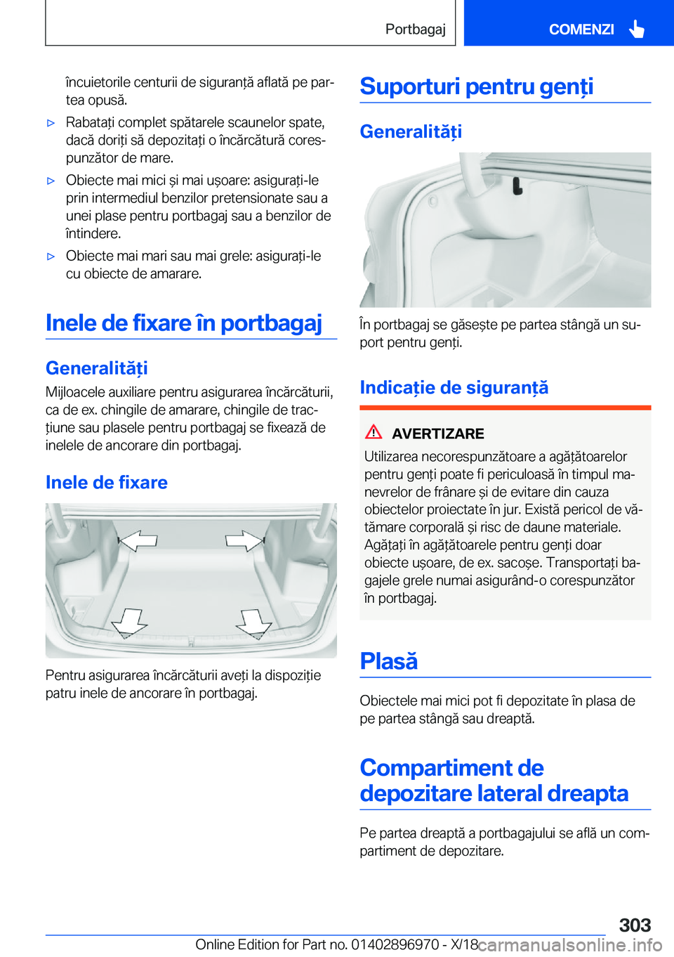 BMW 3 SERIES 2019  Ghiduri De Utilizare (in Romanian) �