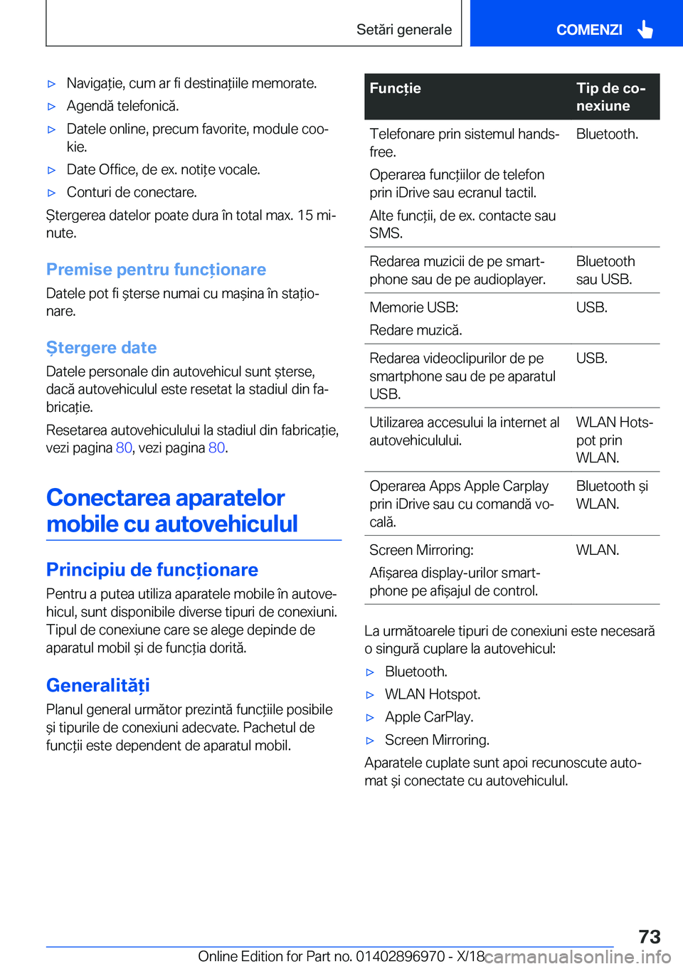 BMW 3 SERIES 2019  Ghiduri De Utilizare (in Romanian) 'x�N�a�v�i�g�a*�i�e�,��c�u�m��a�r��f�i��d�e�s�t�i�n�a*�i�i�l�e��m�e�m�o�r�a�t�e�.'x�A�g�e�n�d�