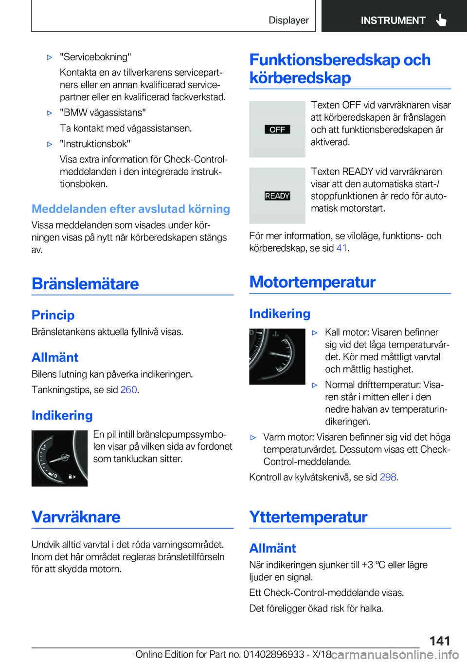 BMW 3 SERIES 2019  InstruktionsbÖcker (in Swedish) x��S�e�r�v�i�c�e�b�o�k�n�i�n�g�
�K�o�n�t�a�k�t�a��e�n��a�v��t�i�l�l�v�e�r�k�a�r�e�n�s��s�e�r�v�i�c�e�p�a�r�tj
�n�e�r�s��e�l�l�e�r��e�n��a�n�n�a�n��k�v�a�l�i�f�i�c�e�r�a�d��s�e�r�v�i�c�ej