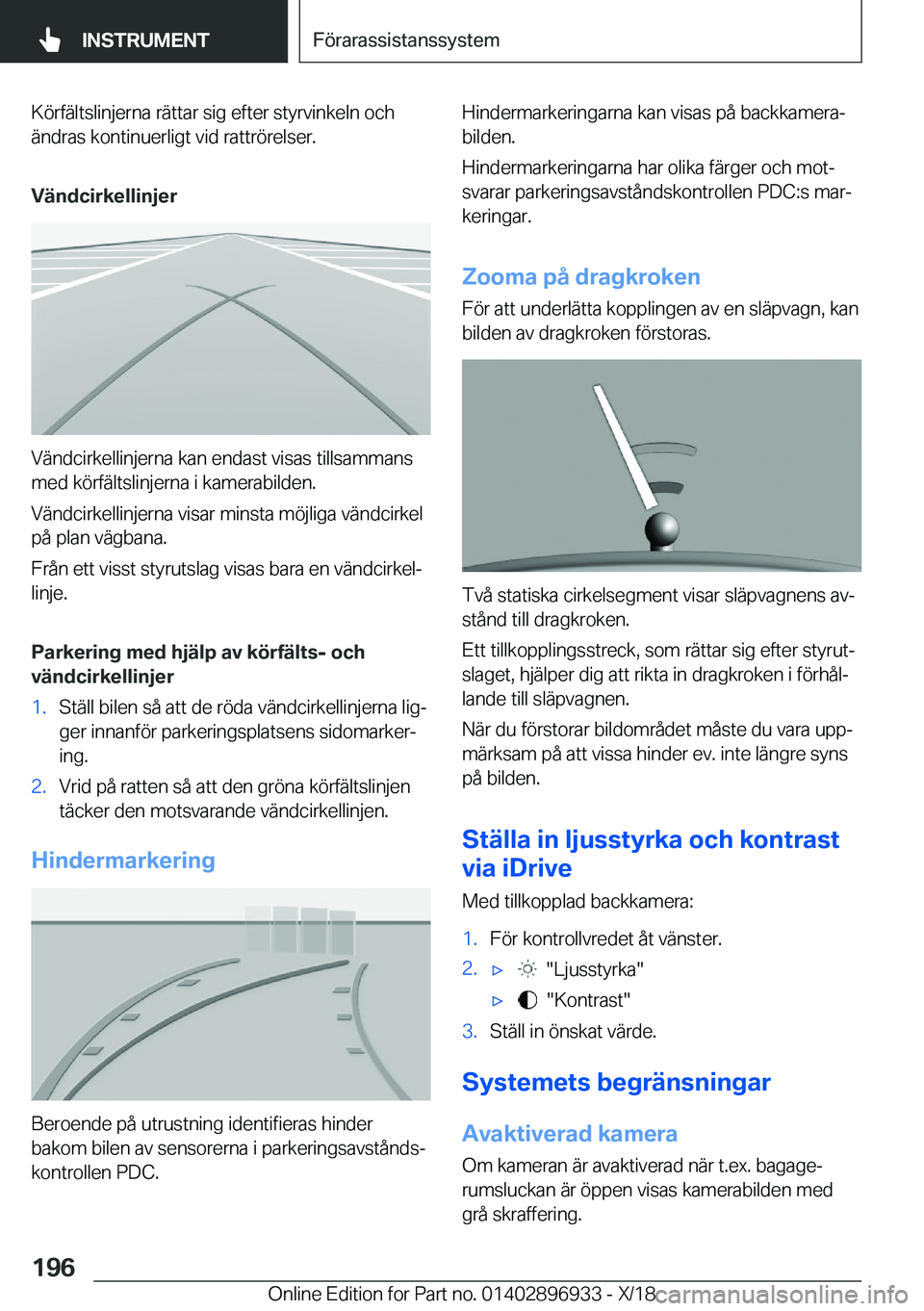 BMW 3 SERIES 2019  InstruktionsbÖcker (in Swedish) �K�