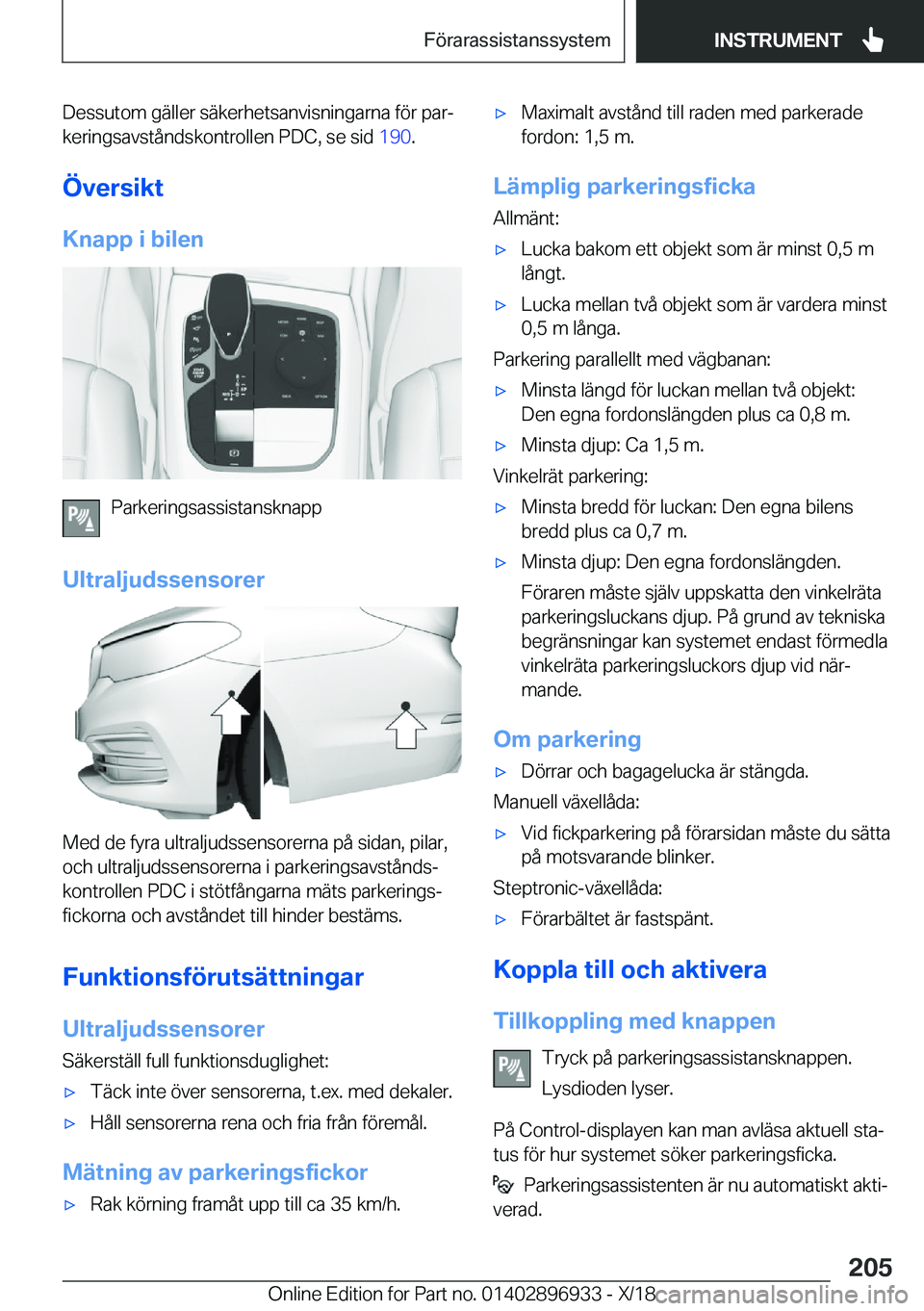 BMW 3 SERIES 2019  InstruktionsbÖcker (in Swedish) �D�e�s�s�u�t�o�m��g�ä�l�l�e�r��s�ä�k�e�r�h�e�t�s�a�n�v�i�s�n�i�n�g�a�r�n�a��f�