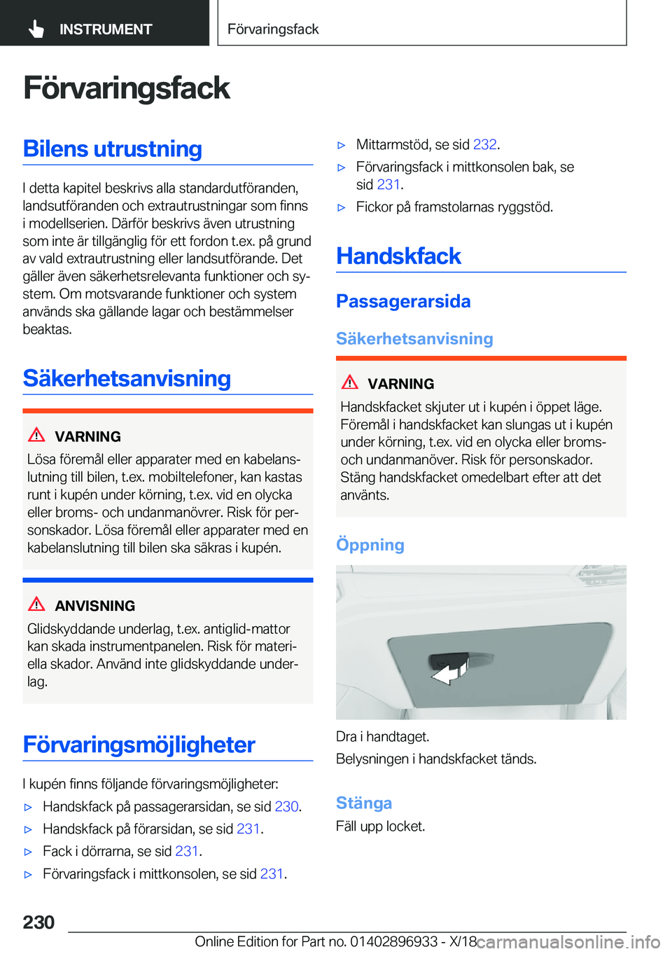 BMW 3 SERIES 2019  InstruktionsbÖcker (in Swedish) �F�