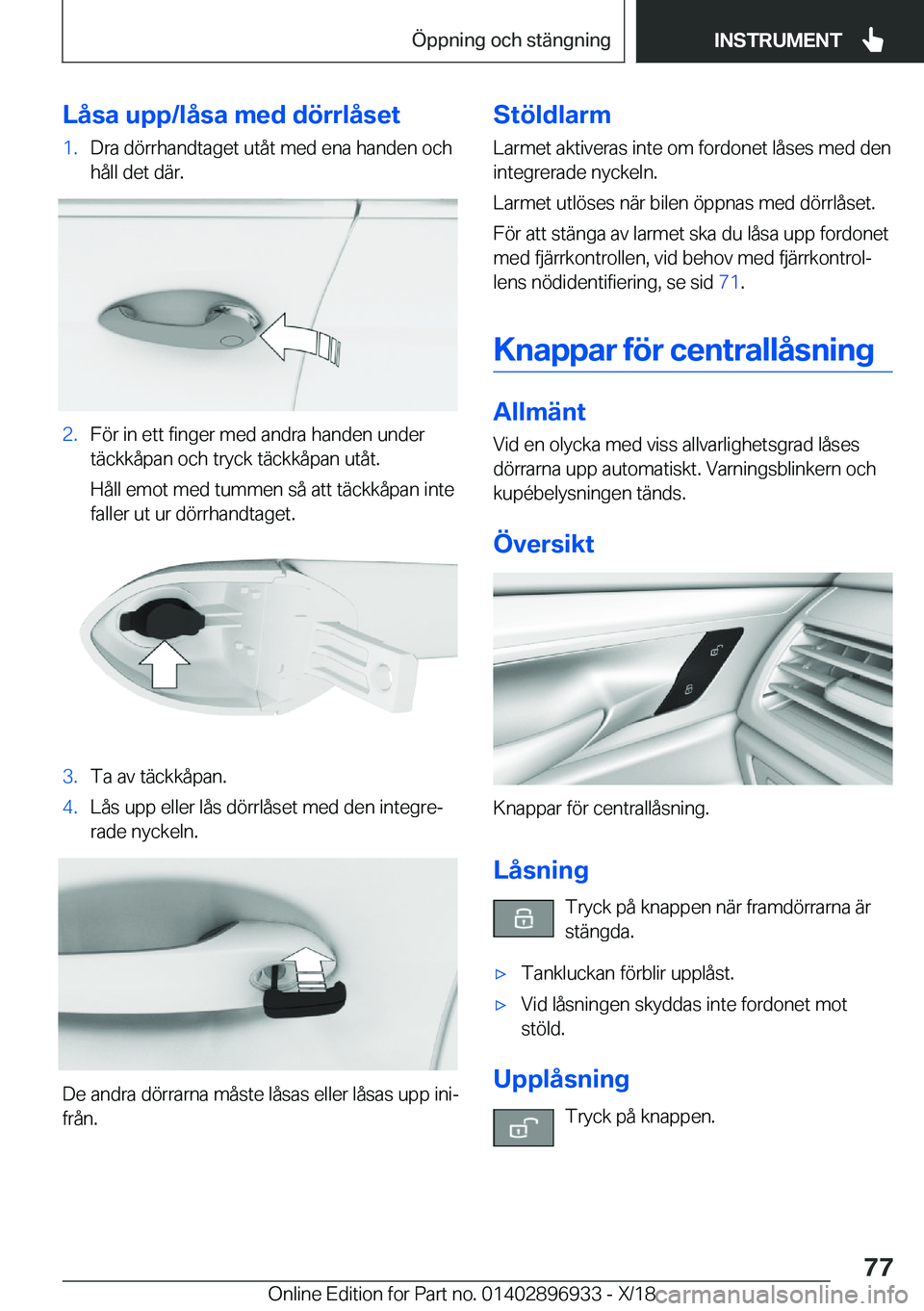 BMW 3 SERIES 2019  InstruktionsbÖcker (in Swedish) �L�å�s�a��u�p�p�/�l�å�s�a��m�e�d��d�