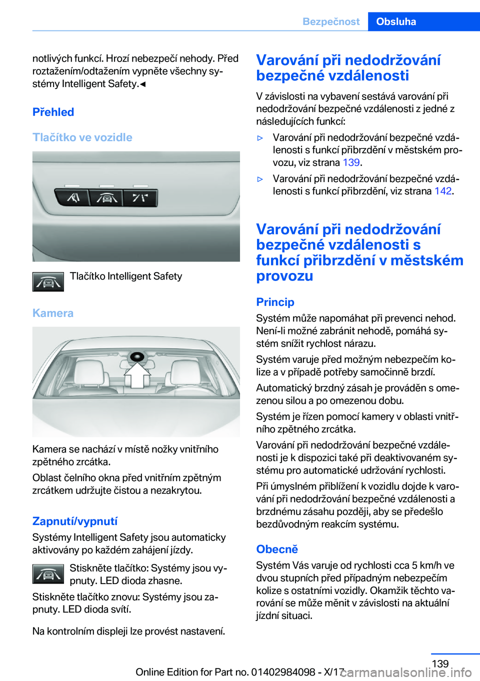 BMW 3 SERIES 2018  Návod na použití (in Czech) �n�o�t�l�i�v�