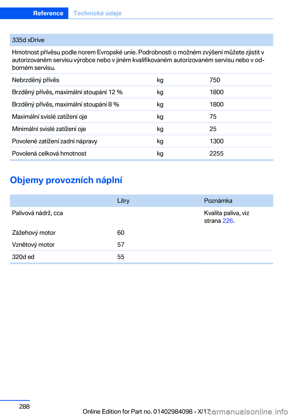 BMW 3 SERIES 2018  Návod na použití (in Czech) �3�3�5�d� �x�D�r�i�v�e�H�m�o�t�n�o�s�t� �p �