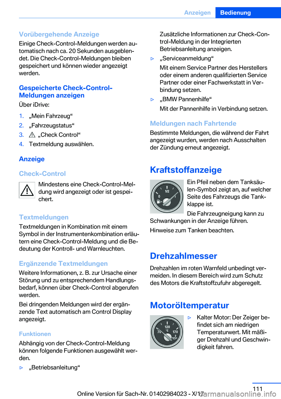 BMW 3 SERIES 2018  Betriebsanleitungen (in German) �V�o�r�