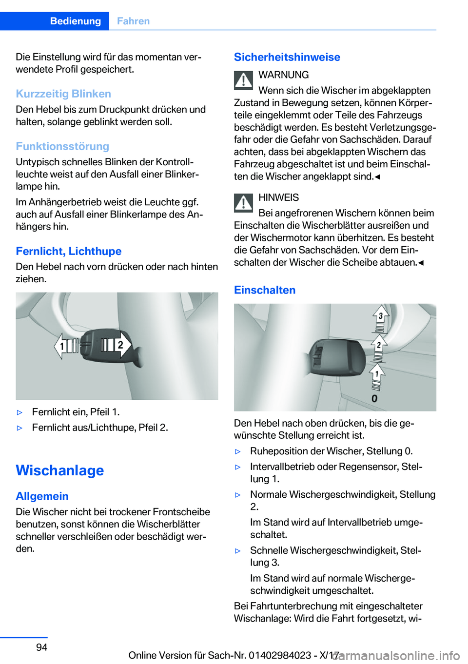 BMW 3 SERIES 2018  Betriebsanleitungen (in German) �D�i�e� �E�i�n�s�t�e�l�l�u�n�g� �w�i�r�d� �f�