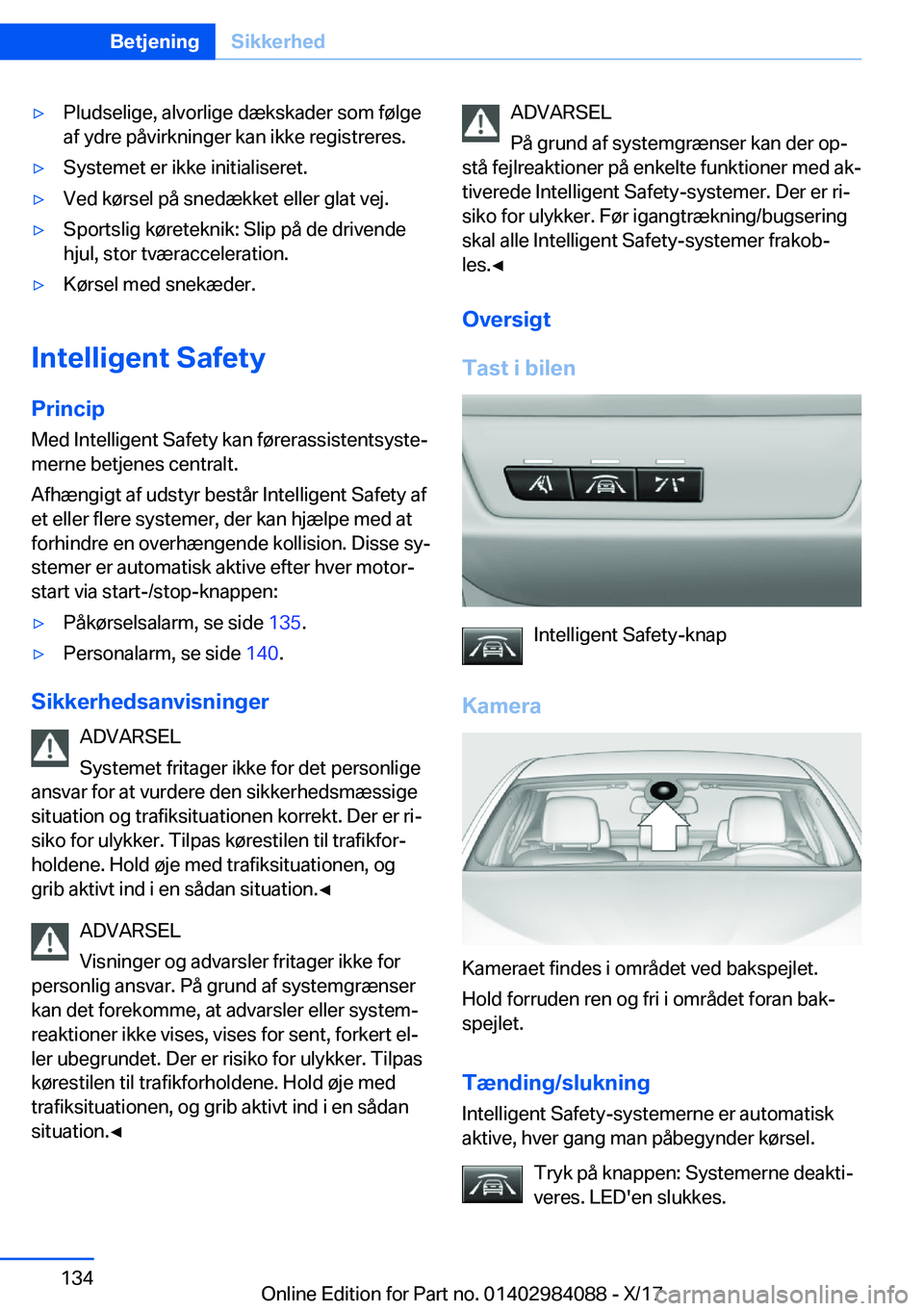 BMW 3 SERIES 2018  InstruktionsbØger (in Danish) 'y�P�l�u�d�s�e�l�i�g�e�,� �a�l�v�o�r�l�i�g�e� �d�æ�k�s�k�a�d�e�r� �s�o�m� �f�