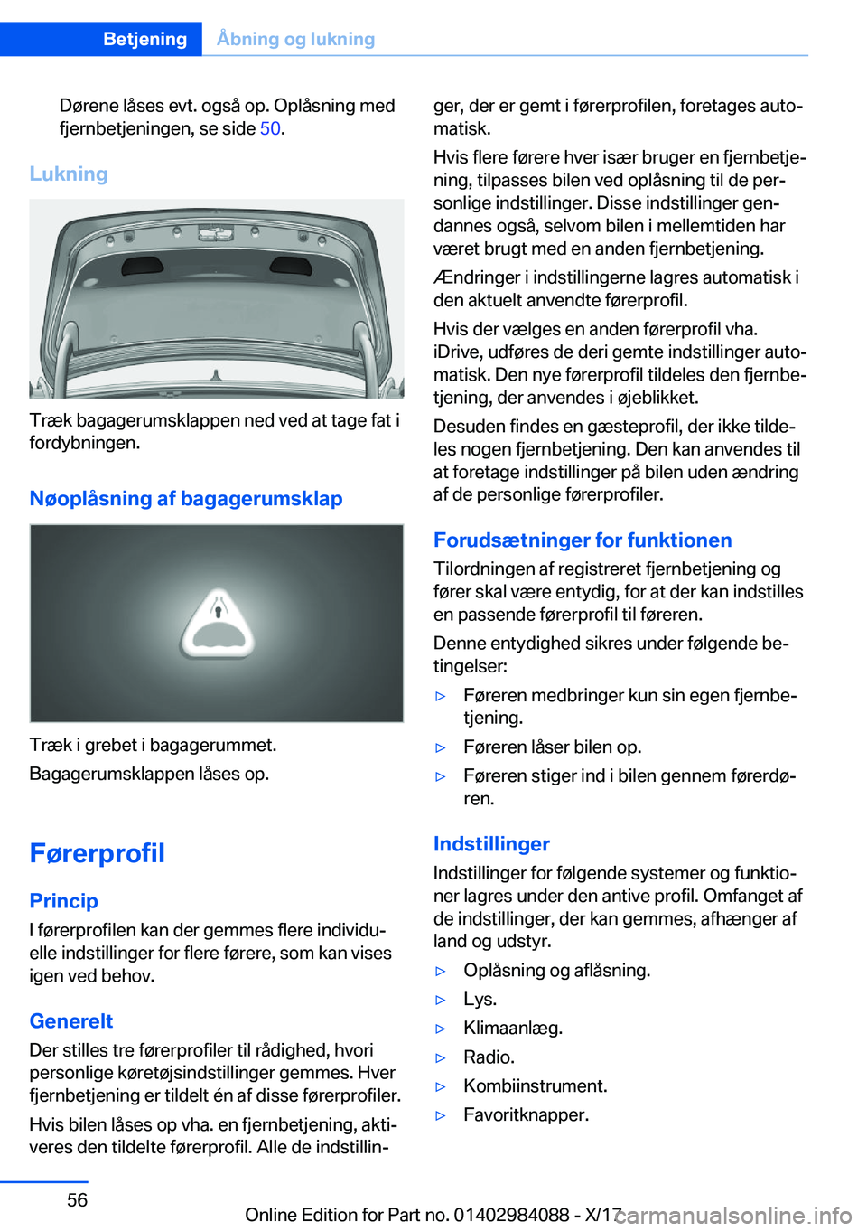 BMW 3 SERIES 2018  InstruktionsbØger (in Danish) �D�