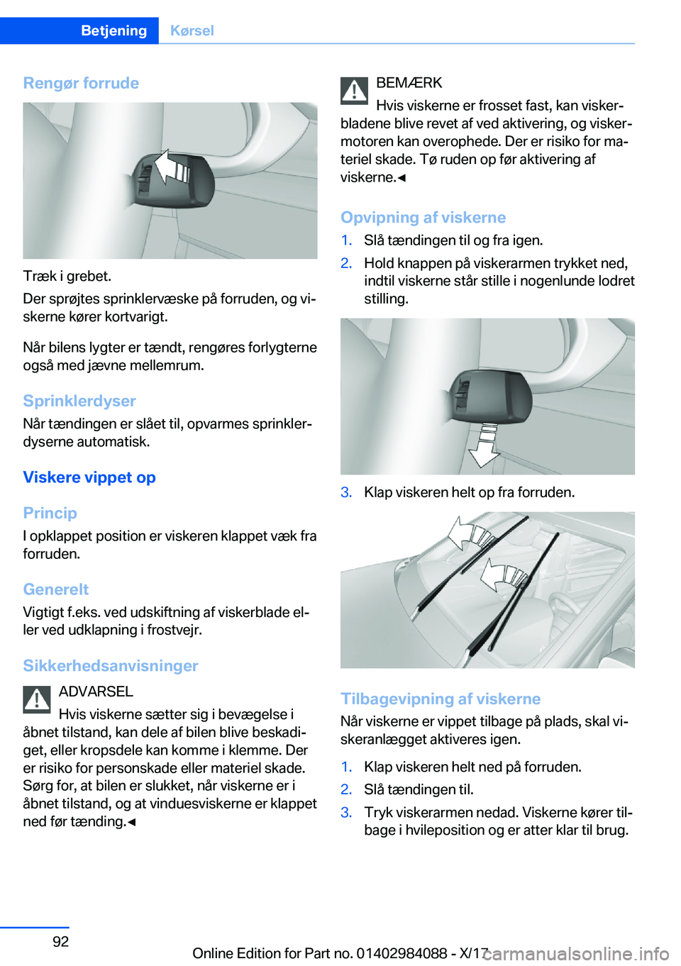 BMW 3 SERIES 2018  InstruktionsbØger (in Danish) �R�e�n�g�