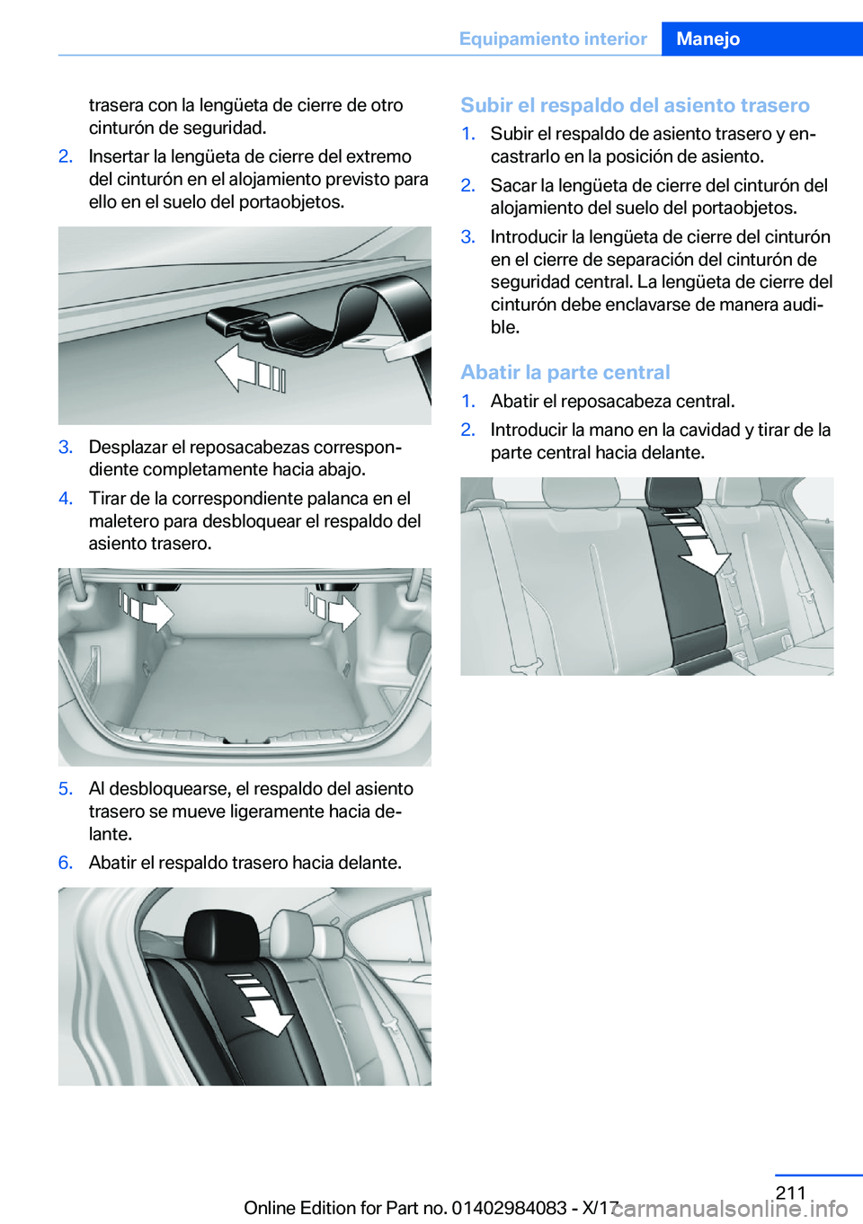 BMW 3 SERIES 2018  Manuales de Empleo (in Spanish) �t�r�a�s�e�r�a� �c�o�n� �l�a� �l�e�n�g�
