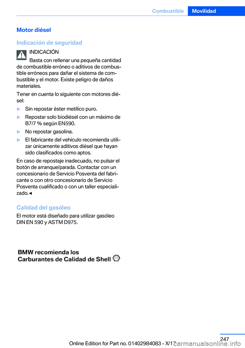 BMW 3 SERIES 2018  Manuales de Empleo (in Spanish) �M�o�t�o�r��d�i�