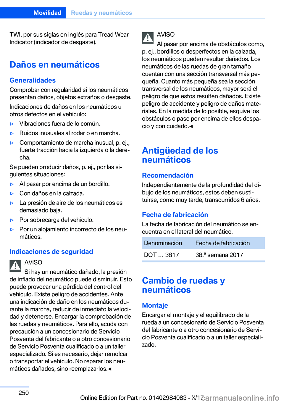 BMW 3 SERIES 2018  Manuales de Empleo (in Spanish) �T�W�I�,� �p�o�r� �s�u�s� �s�i�g�l�a�s� �e�n� �i�n�g�l�