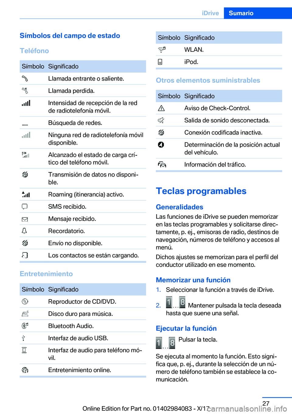 BMW 3 SERIES 2018  Manuales de Empleo (in Spanish) �S�