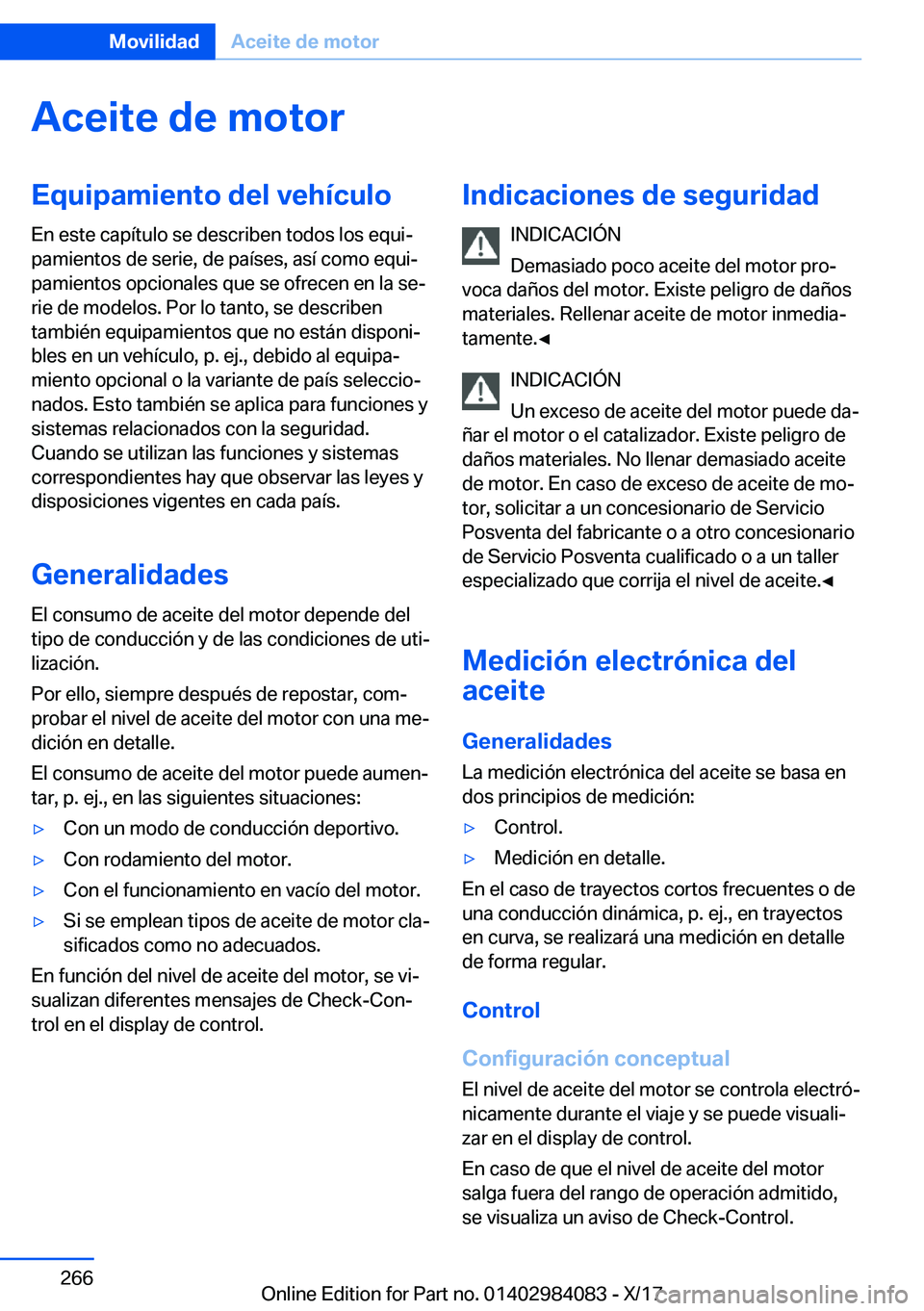 BMW 3 SERIES 2018  Manuales de Empleo (in Spanish) �A�c�e�i�t�e��d�e��m�o�t�o�r�E�q�u�i�p�a�m�i�e�n�t�o��d�e�l��v�e�h�