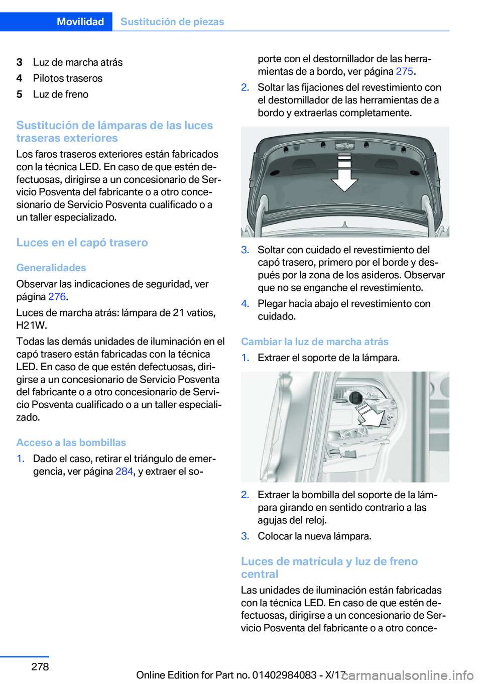 BMW 3 SERIES 2018  Manuales de Empleo (in Spanish) �3�L�u�z� �d�e� �m�a�r�c�h�a� �a�t�r�