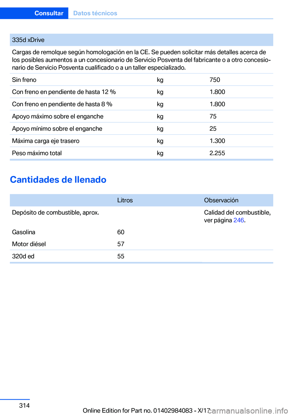 BMW 3 SERIES 2018  Manuales de Empleo (in Spanish) �3�3�5�d� �x�D�r�i�v�e�C�a�r�g�a�s� �d�e� �r�e�m�o�l�q�u�e� �s�e�g�