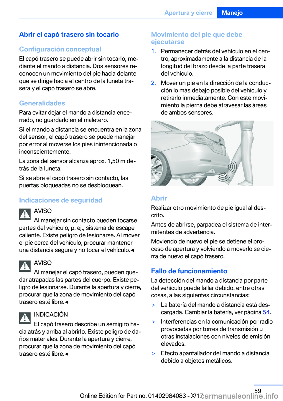 BMW 3 SERIES 2018  Manuales de Empleo (in Spanish) �A�b�r�i�r��e�l��c�a�p�