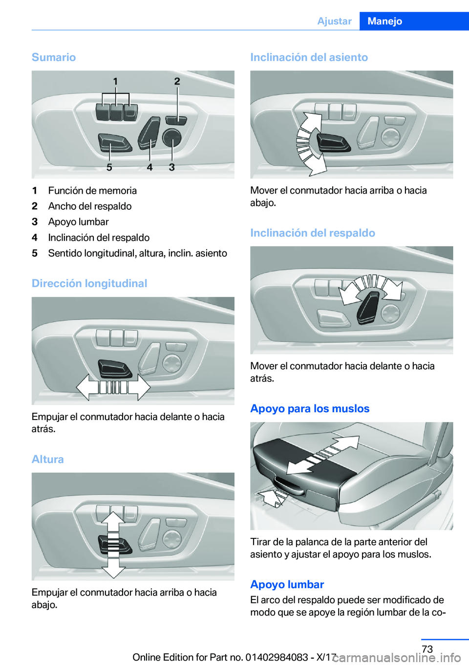 BMW 3 SERIES 2018  Manuales de Empleo (in Spanish) �S�u�m�a�r�i�o�1�F�u�n�c�i�