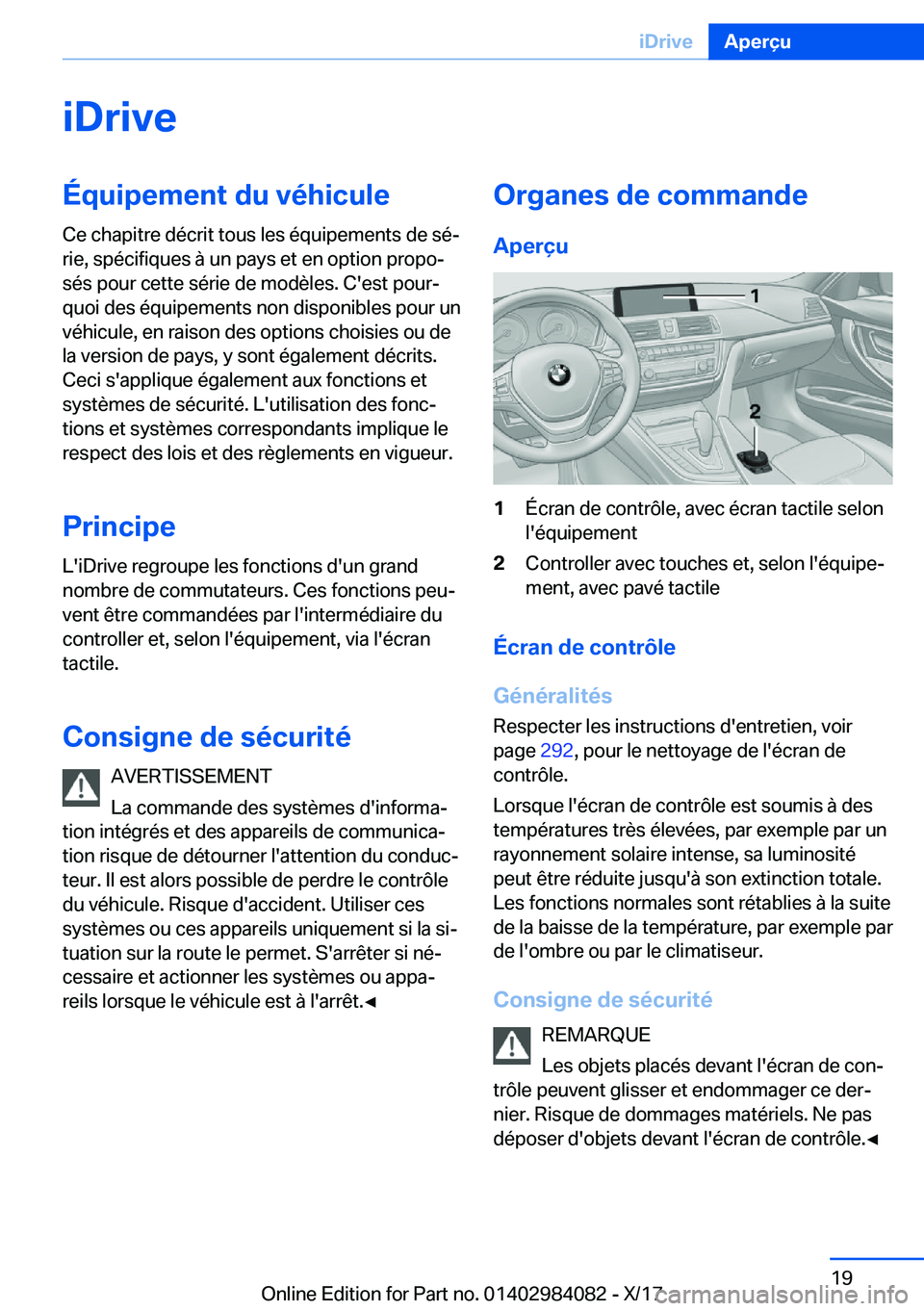 BMW 3 SERIES 2018  Notices Demploi (in French) �i�D�r�i�v�e�