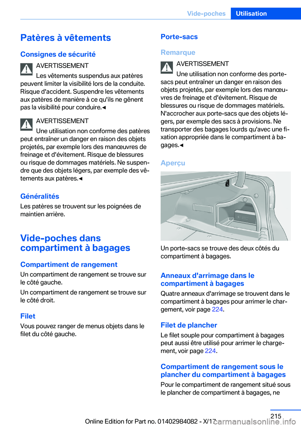BMW 3 SERIES 2018  Notices Demploi (in French) �P�a�t�è�r�e�s��