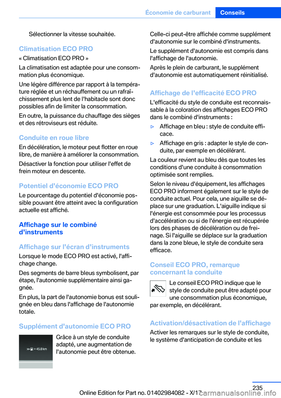 BMW 3 SERIES 2018  Notices Demploi (in French) �S�é�l�e�c�t�i�o�n�n�e�r� �l�a� �v�i�t�e�s�s�e� �s�o�u�h�a�i�t�é�e�.
�C�l�i�m�a�t�i�s�a�t�i�o�n��E�C�O��P�R�O�k� �C�l�i�m�a�t�i�s�a�t�i�o�n� �E�C�O� �P�R�O� �{
�L�a� �c�l�i�m�a�t�i�s�a�t�i�o�n� �e