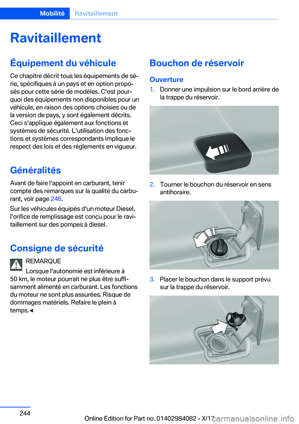BMW 3 SERIES 2018  Notices Demploi (in French) �R�a�v�i�t�a�i�l�l�e�m�e�n�t�