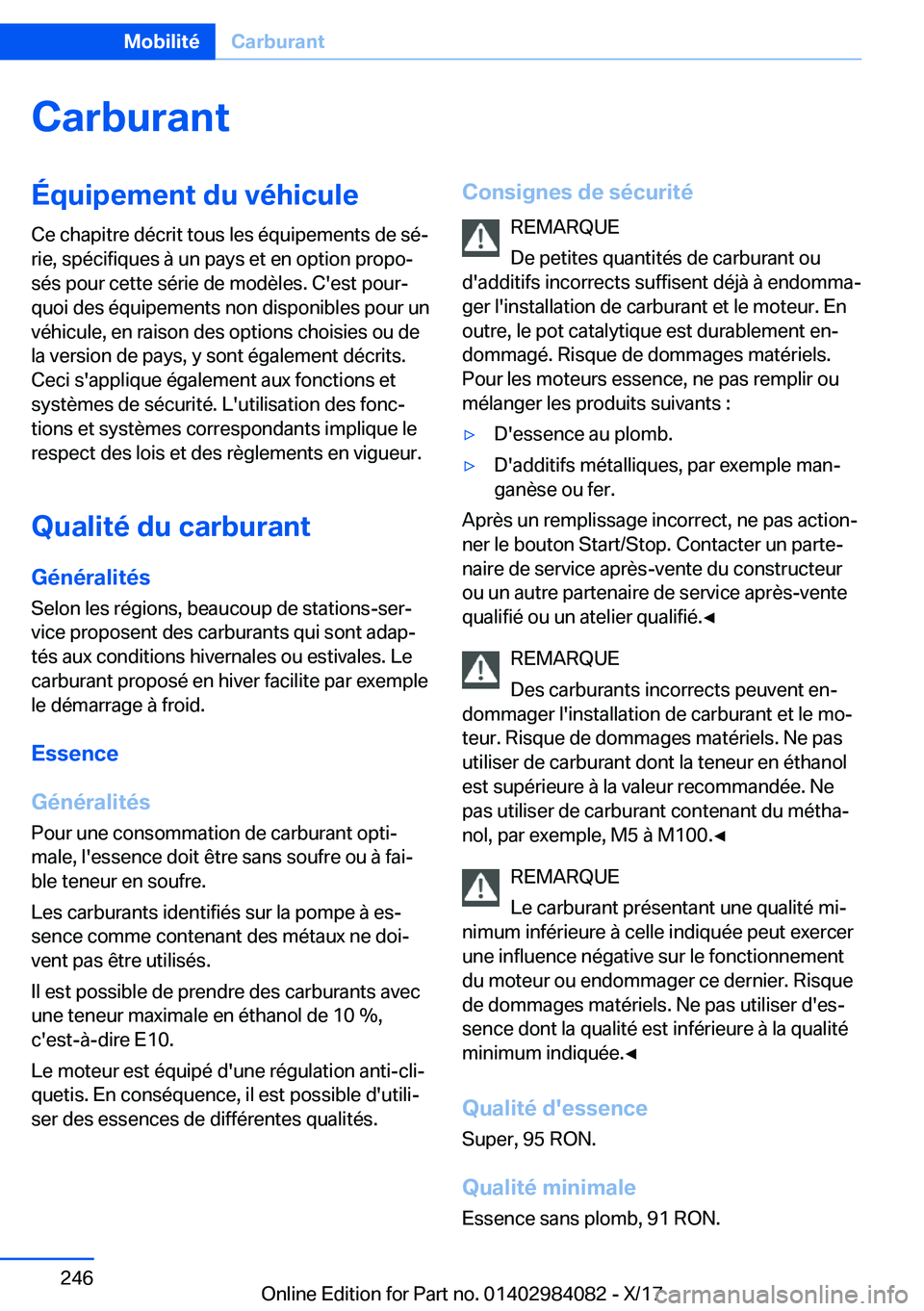 BMW 3 SERIES 2018  Notices Demploi (in French) �C�a�r�b�u�r�a�n�t�
