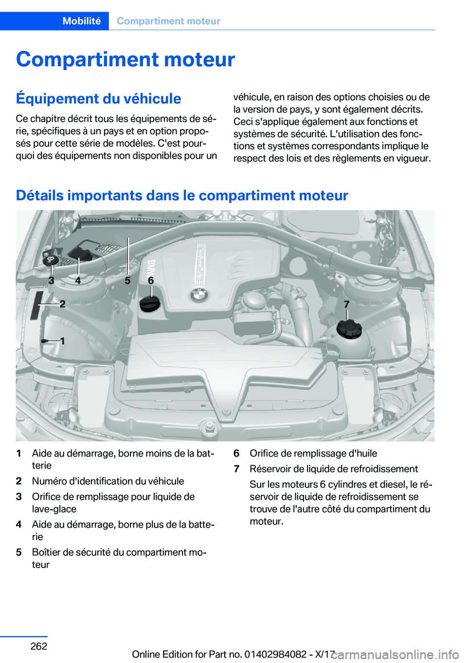 BMW 3 SERIES 2018  Notices Demploi (in French) �C�o�m�p�a�r�t�i�m�e�n�t��m�o�t�e�u�r�