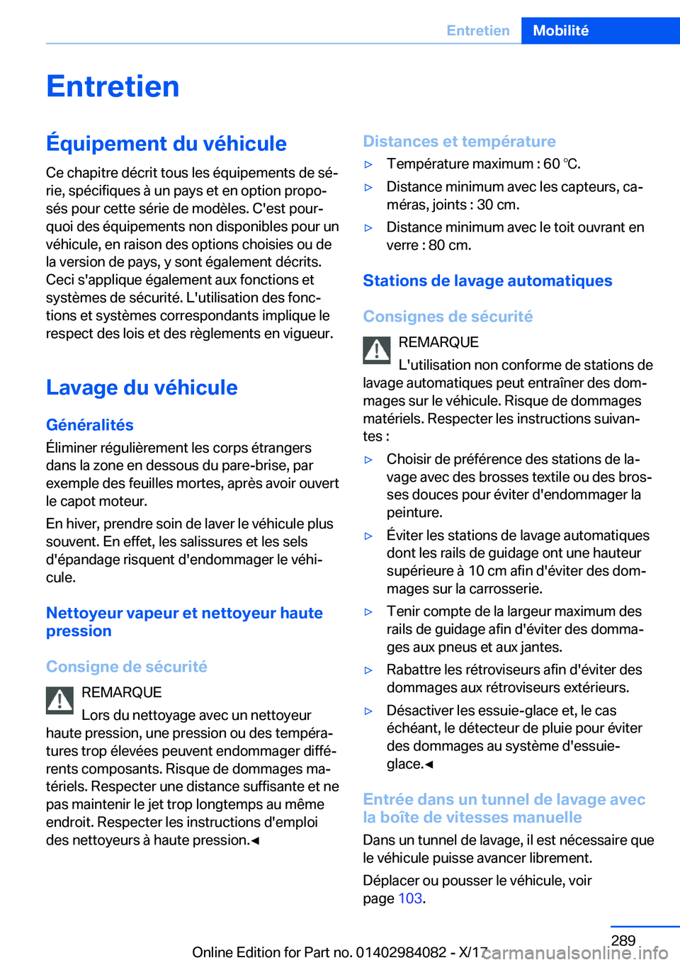 BMW 3 SERIES 2018  Notices Demploi (in French) �E�n�t�r�e�t�i�e�n�