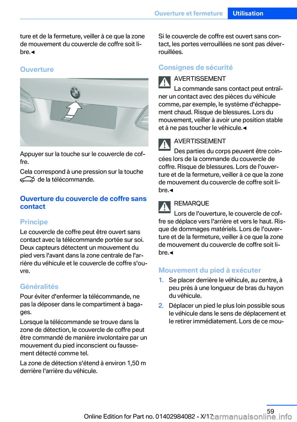 BMW 3 SERIES 2018  Notices Demploi (in French) �t�u�r�e� �e�t� �d�e� �l�a� �f�e�r�m�e�t�u�r�e�,� �v�e�i�l�l�e�r� �