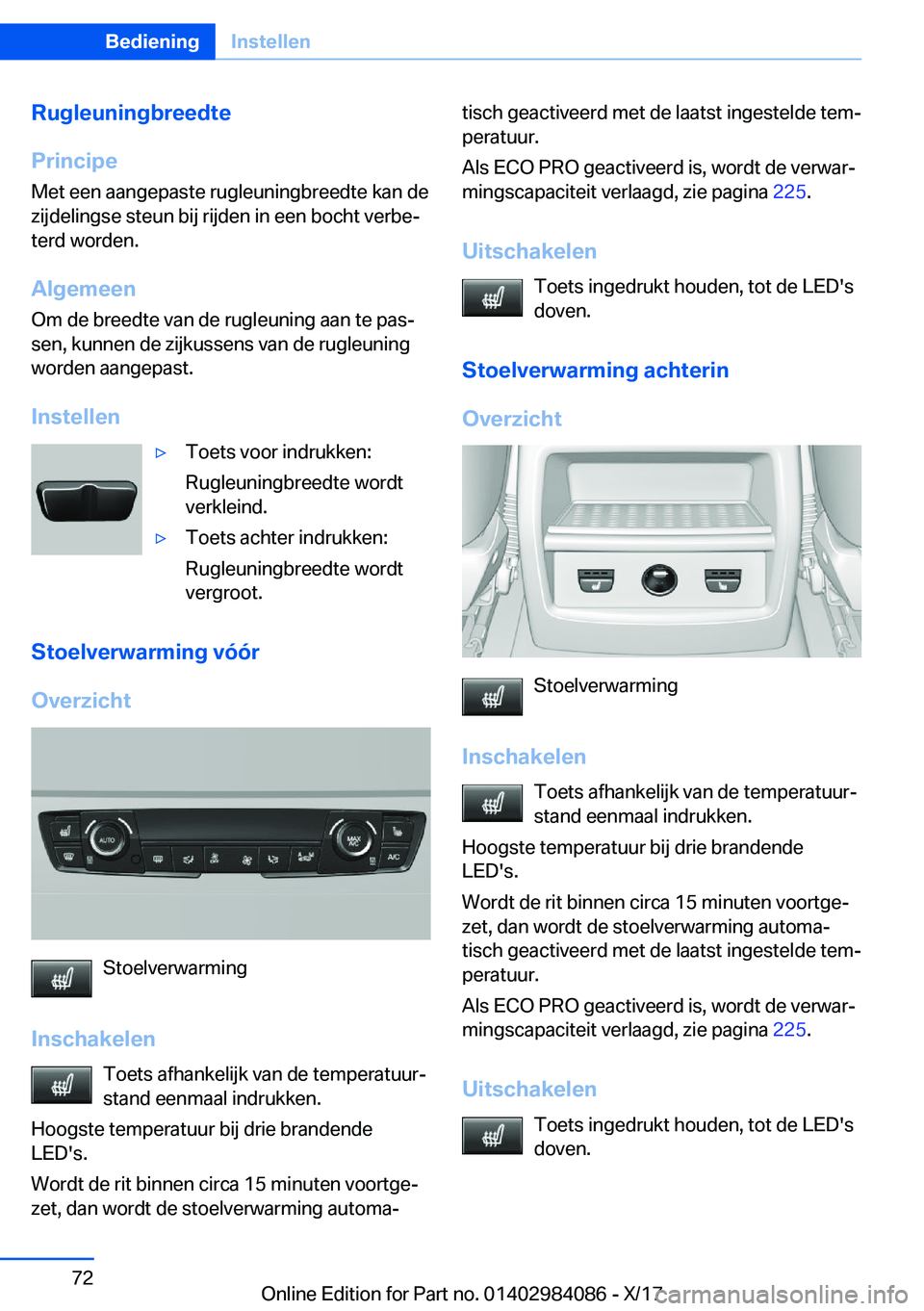 BMW 3 SERIES 2018  Instructieboekjes (in Dutch) �R�u�g�l�e�u�n�i�n�g�b�r�e�e�d�t�e
�P�r�i�n�c�i�p�e �M�e�t� �e�e�n� �a�a�n�g�e�p�a�s�t�e� �r�u�g�l�e�u�n�i�n�g�b�r�e�e�d�t�e� �k�a�n� �d�e
�z�i�j�d�e�l�i�n�g�s�e� �s�t�e�u�n� �b�i�j� �r�i�j�d�e�n� �i�