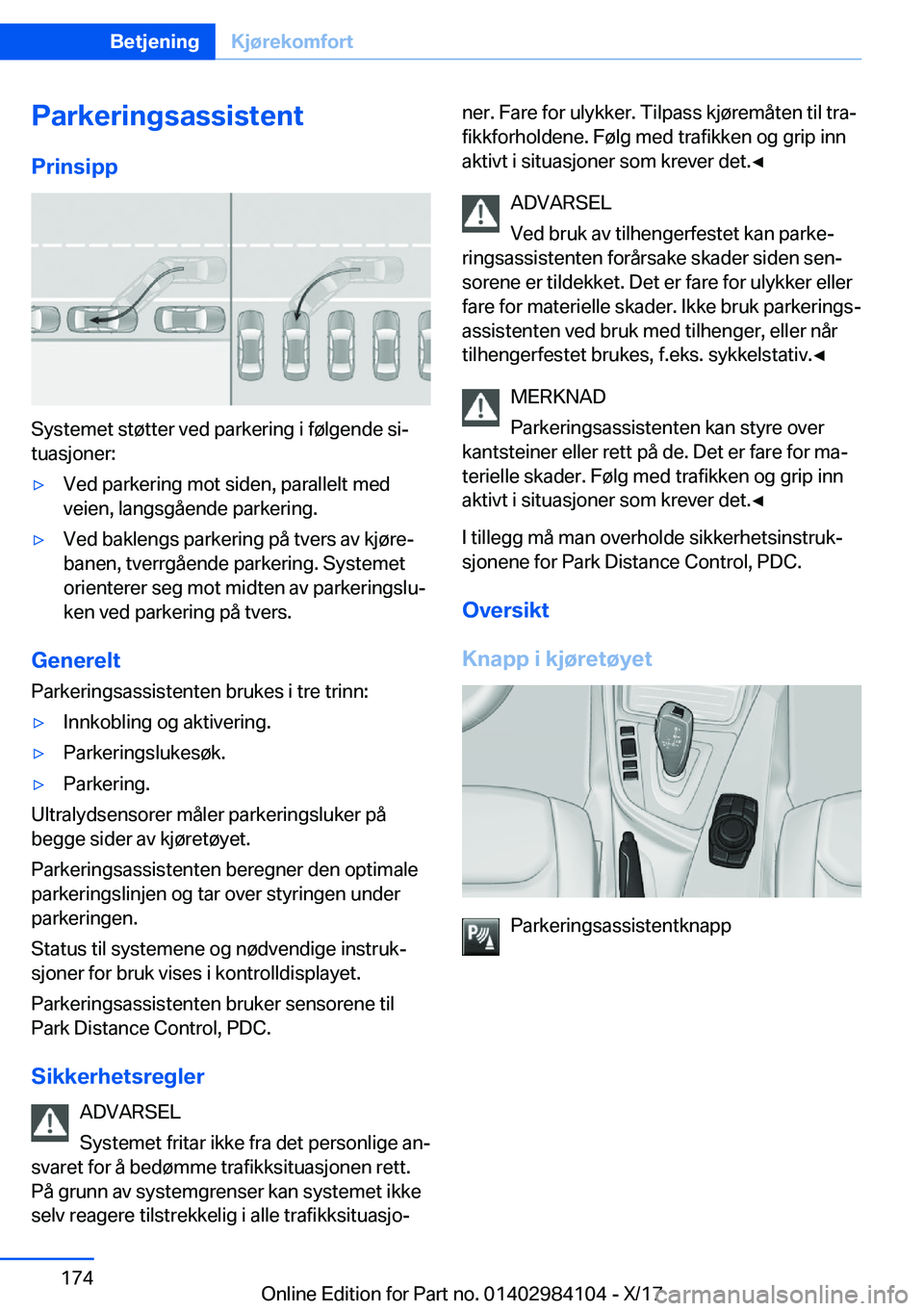 BMW 3 SERIES 2018  InstruksjonsbØker (in Norwegian) �P�a�r�k�e�r�i�n�g�s�a�s�s�i�s�t�e�n�t�P�r�i�n�s�i�p�p
�S�y�s�t�e�m�e�t� �s�t�