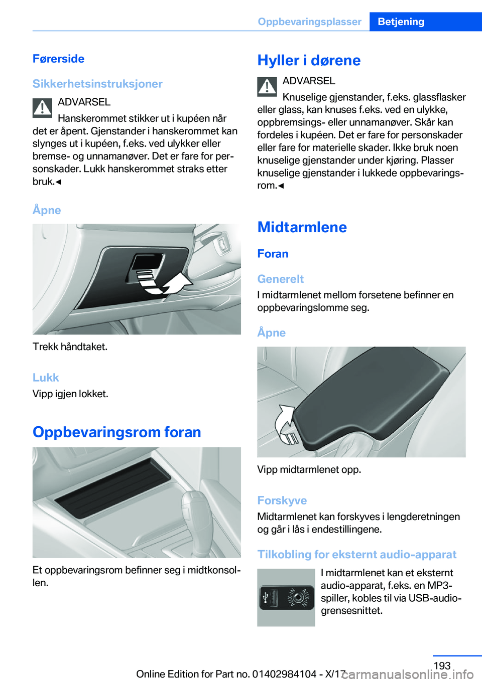 BMW 3 SERIES 2018  InstruksjonsbØker (in Norwegian) �F�