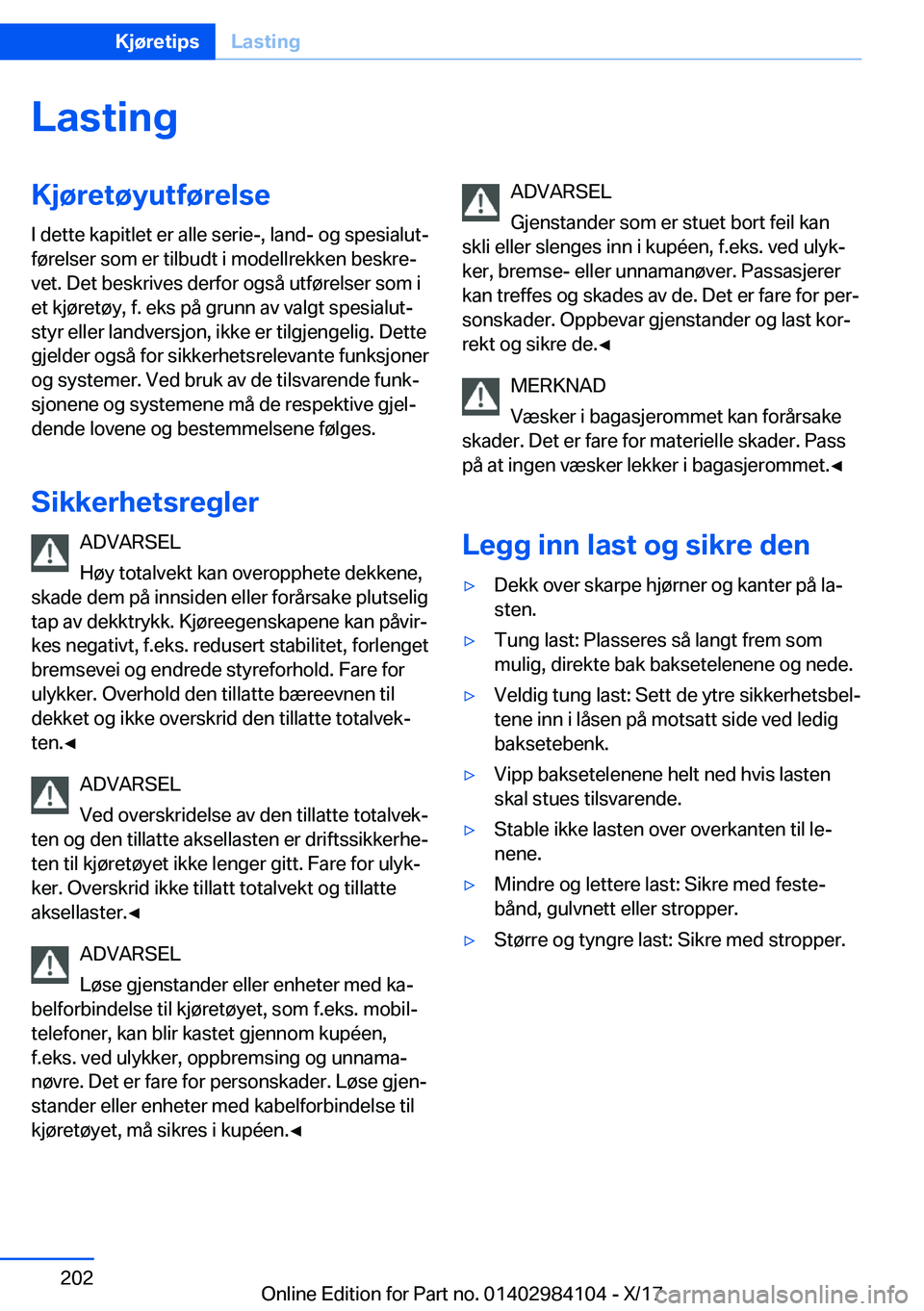 BMW 3 SERIES 2018  InstruksjonsbØker (in Norwegian) �L�a�s�t�i�n�g�K�j�