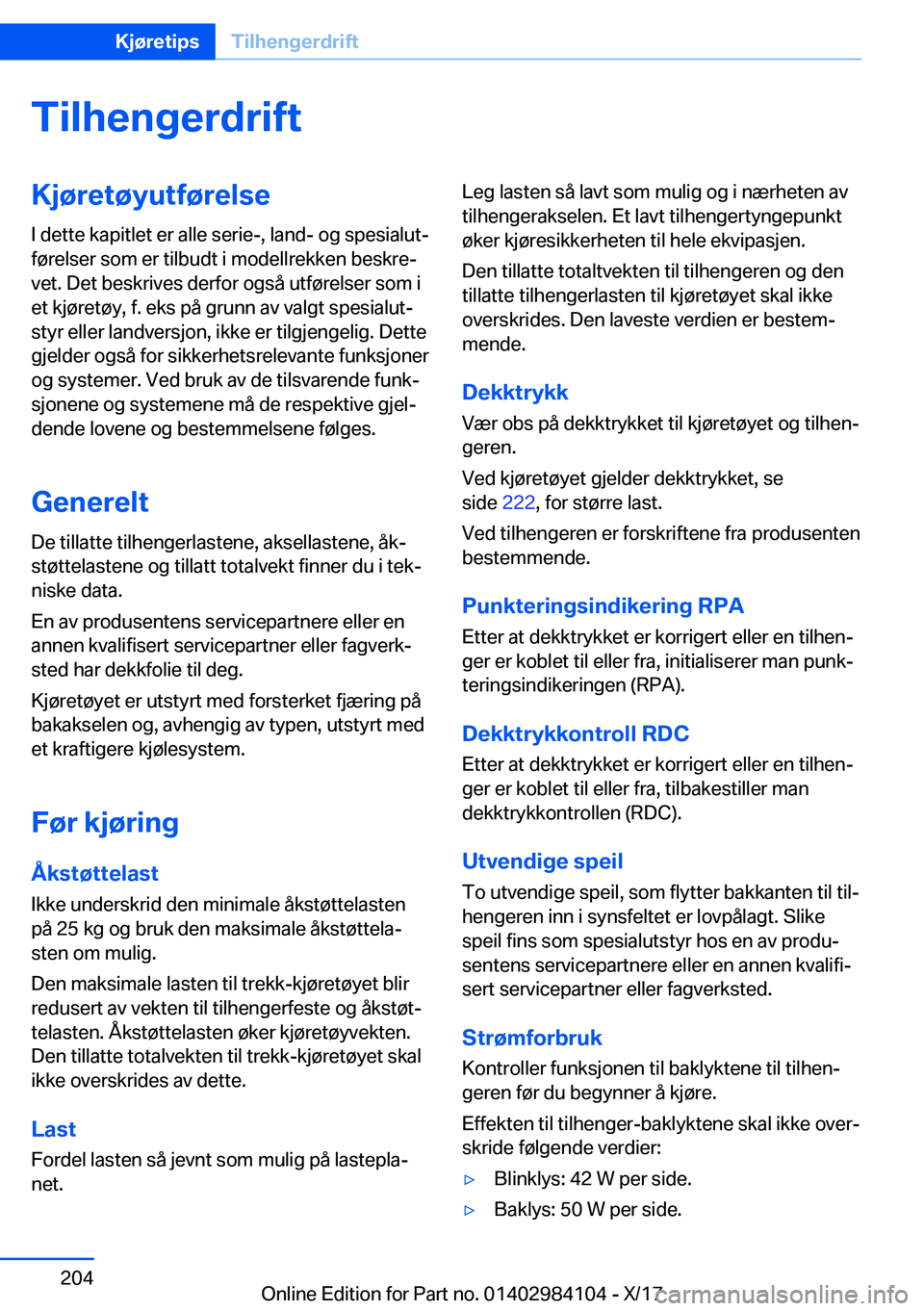 BMW 3 SERIES 2018  InstruksjonsbØker (in Norwegian) �T�i�l�h�e�n�g�e�r�d�r�i�f�t�K�j�