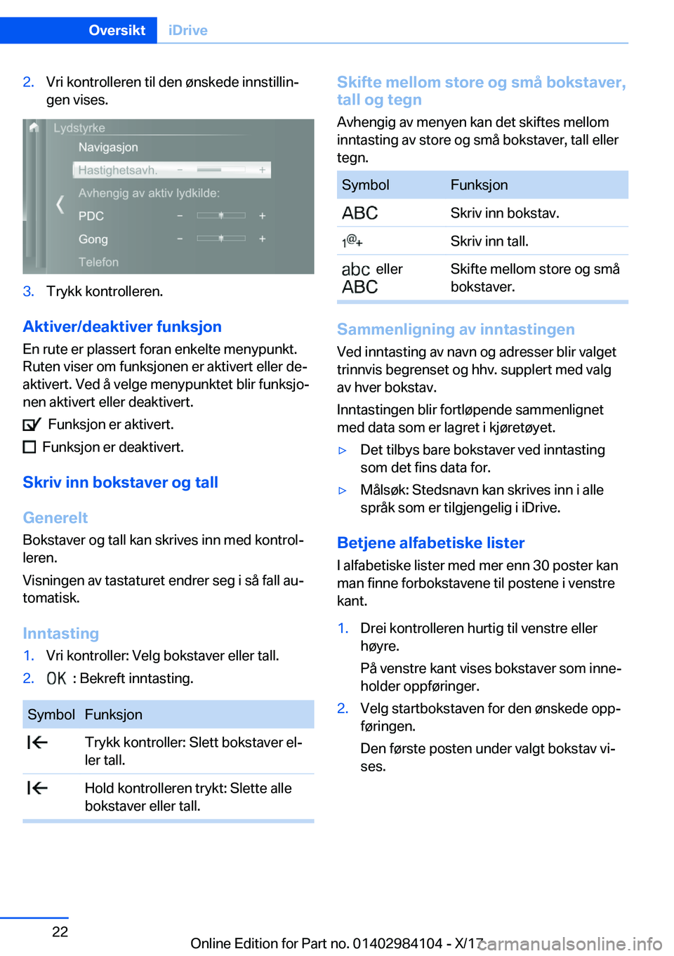 BMW 3 SERIES 2018  InstruksjonsbØker (in Norwegian) �2�.�V�r�i� �k�o�n�t�r�o�l�l�e�r�e�n� �t�i�l� �d�e�n� �