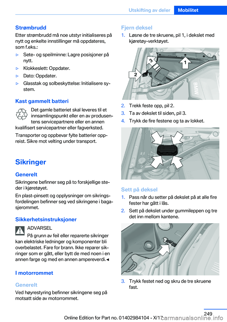 BMW 3 SERIES 2018  InstruksjonsbØker (in Norwegian) �S�t�r�