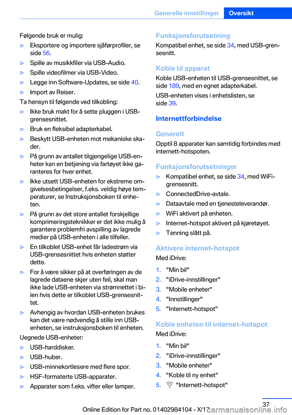 BMW 3 SERIES 2018  InstruksjonsbØker (in Norwegian) �F�