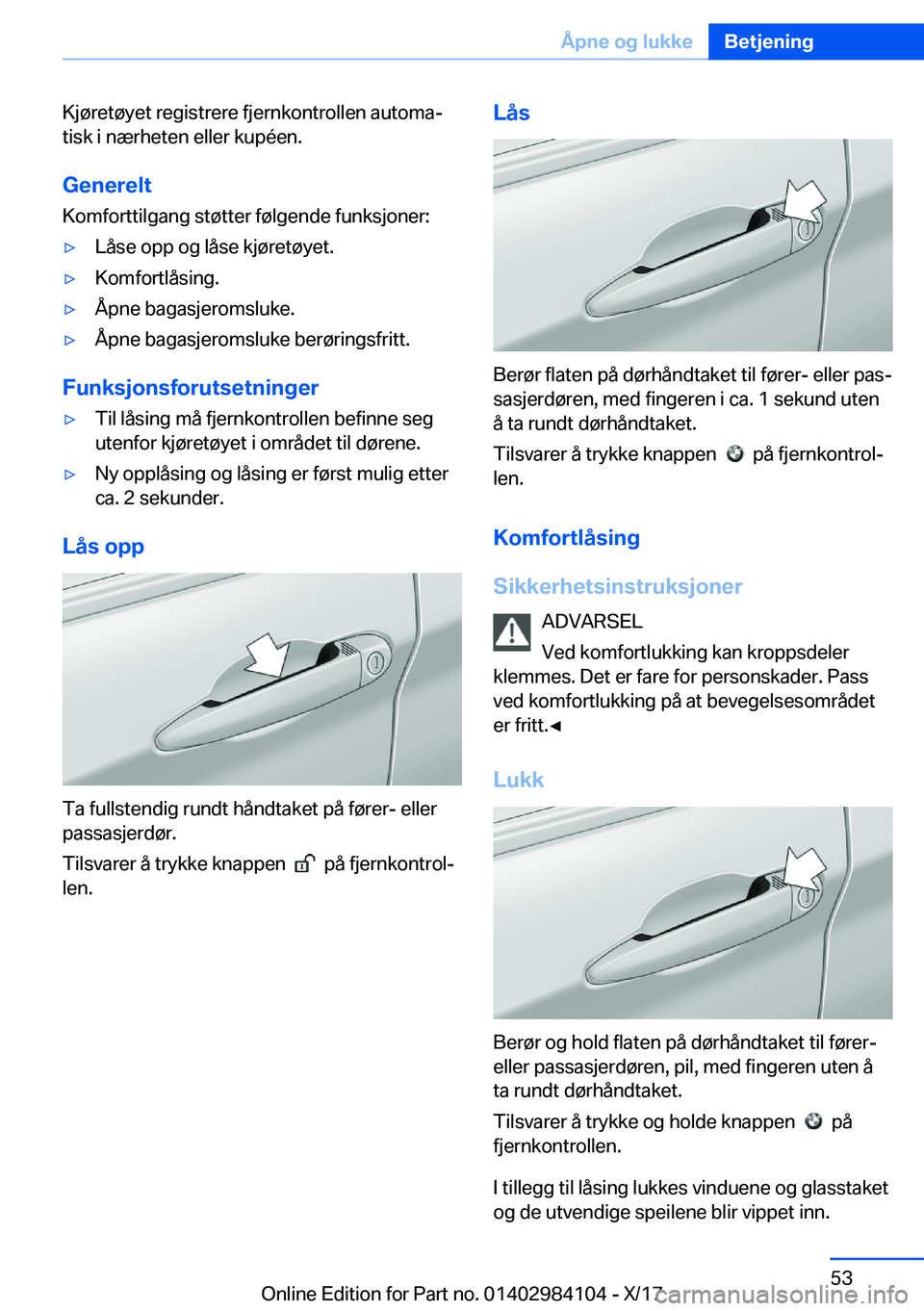 BMW 3 SERIES 2018  InstruksjonsbØker (in Norwegian) �K�j�
