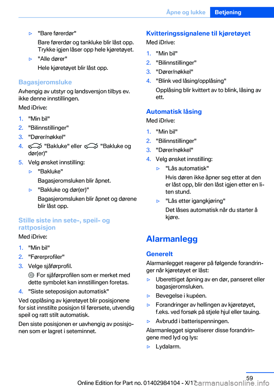 BMW 3 SERIES 2018  InstruksjonsbØker (in Norwegian) 'y�"�B�a�r�e� �f�