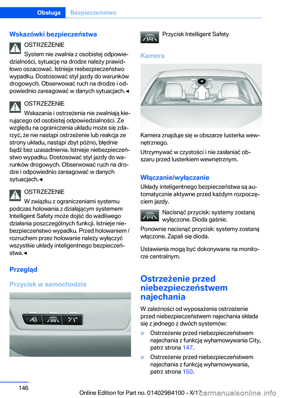 BMW 3 SERIES 2018  Instrukcja obsługi (in Polish) �W�s�k�a�z�