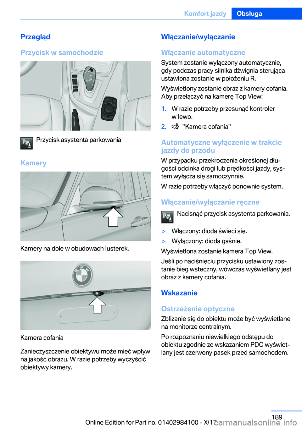 BMW 3 SERIES 2018  Instrukcja obsługi (in Polish) �P�r�z�e�g�l�