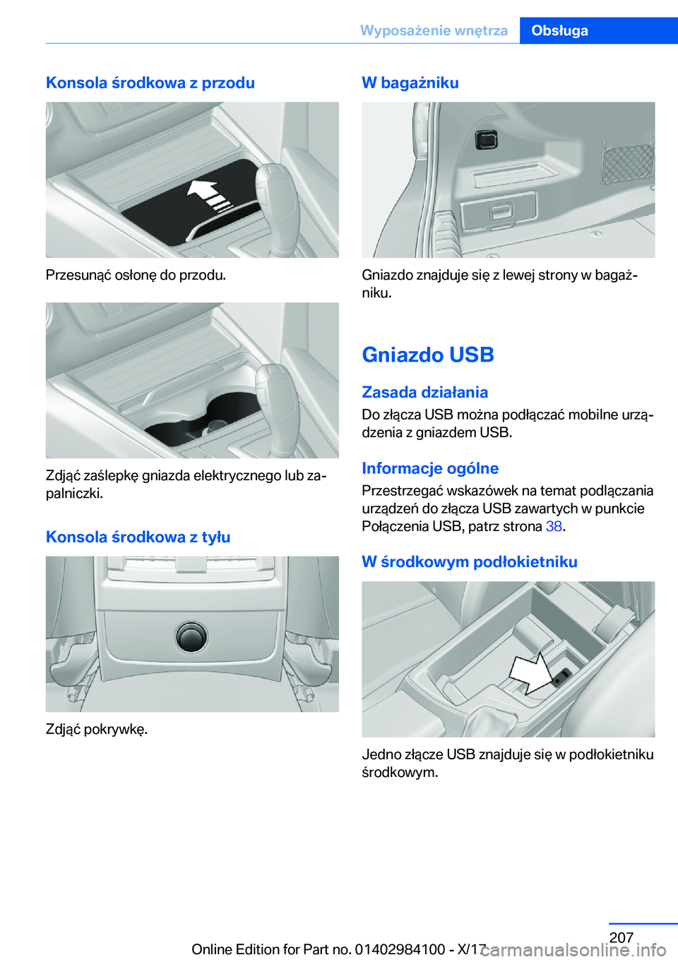 BMW 3 SERIES 2018  Instrukcja obsługi (in Polish) �K�o�n�s�o�l�a��r�o�d�k�o�w�a��z��p�r�z�o�d�u
�P�r�z�e�s�u�n�